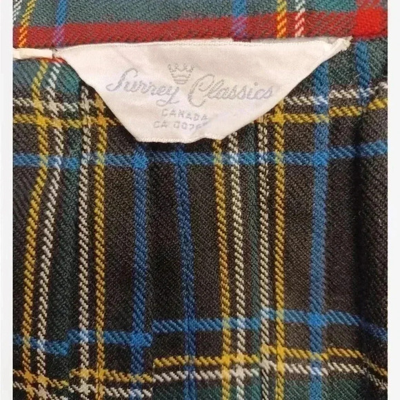 Surrey Classic 100% Wool Tartan Vintage Midi Skirt Size Large - Picture 7 of 9
